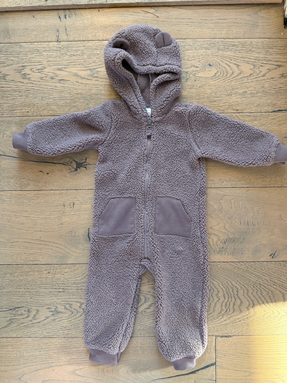 Carter’s Teddy Bear Sherpa Fleece Hooded Jumpsuit 12-18M